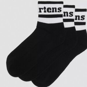 Dr. Martens Black & White  Crew Socks - Pack of 3 M/ L